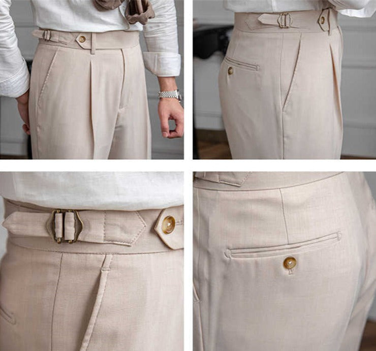 Antibes Straight Fit Single Pleated Trousers