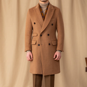 Firenze Wool Blend Double Breasted Polo Coat