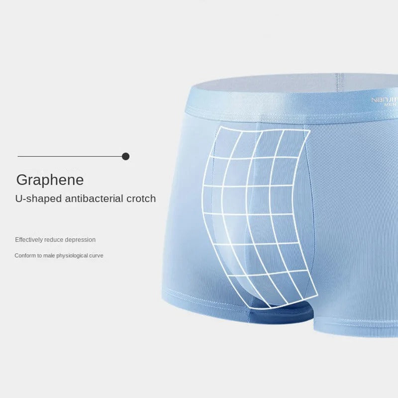 4 Pack Ice Silk Men's Boxer Underwear Breathable & Comfortable