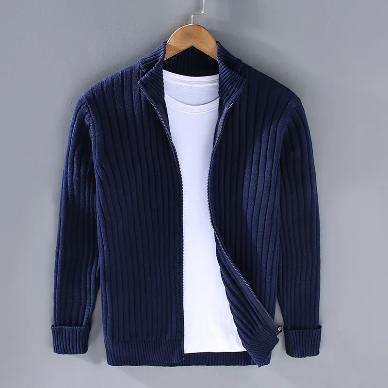 Thorne Knit Jacket (Ribbed Zip Cardigan)