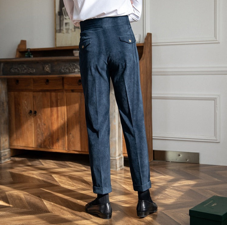 Corduroy Pleated Trousers