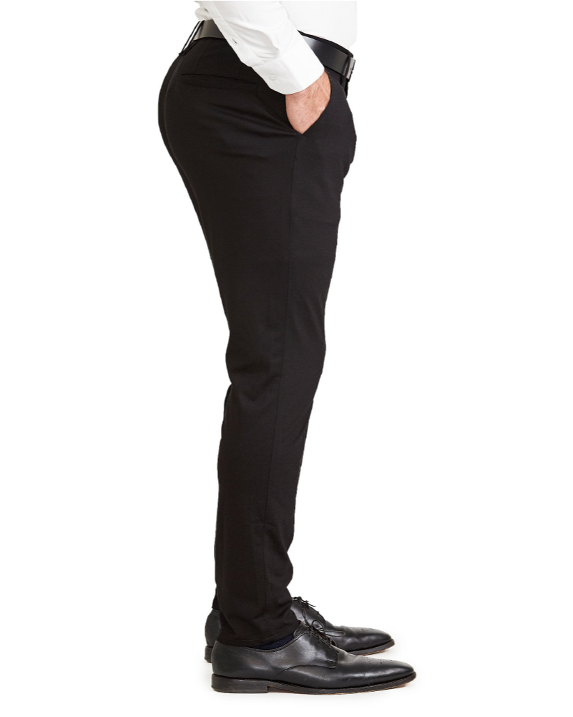 Athletic Fit Stretch Suit Pants - Black