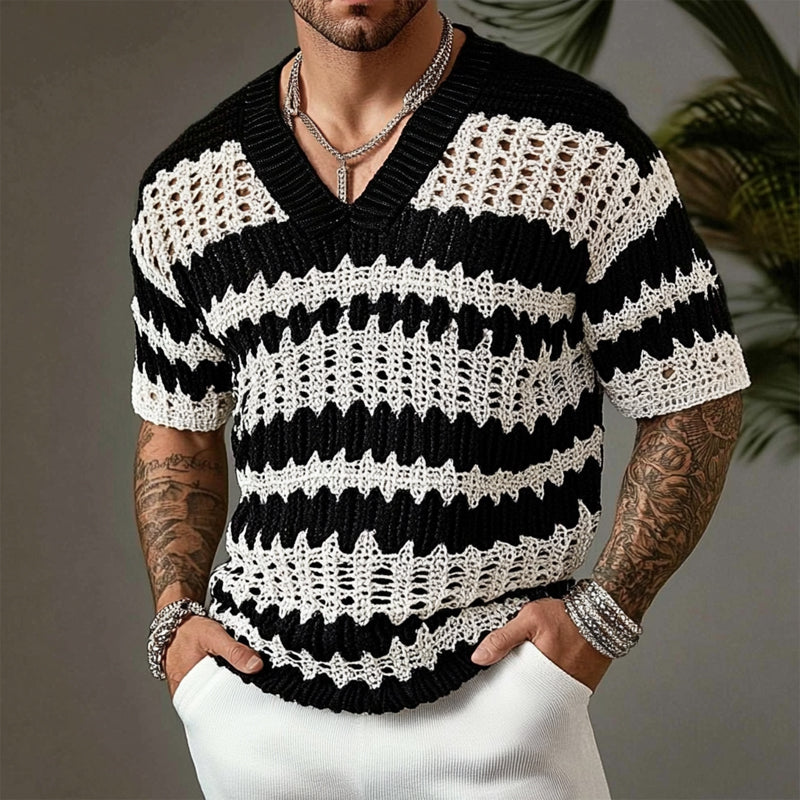 Portland Contrast V-Neck Knit