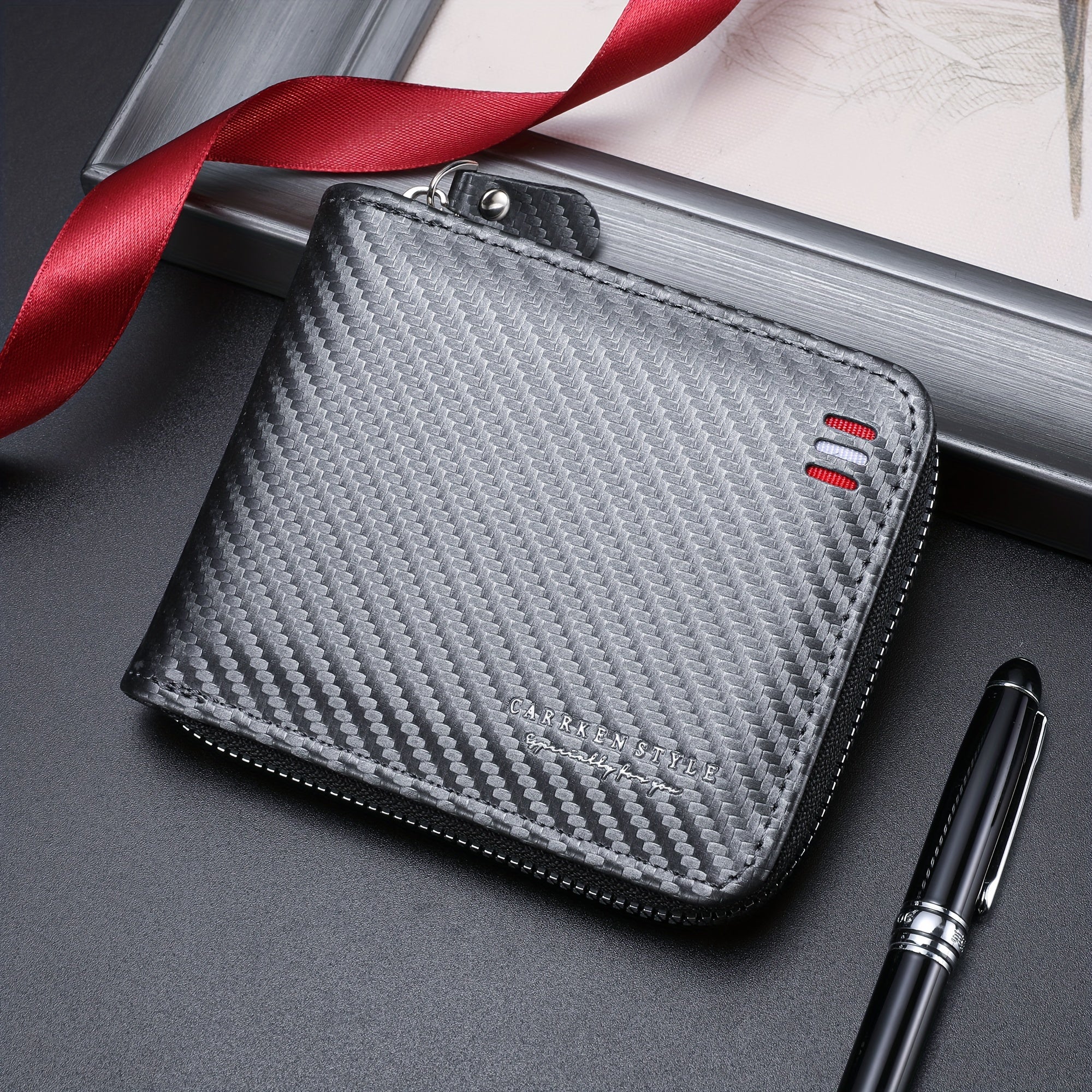 Carbon Fiber PU Leather Wallet – Sleek. Secure. Everyday-Ready