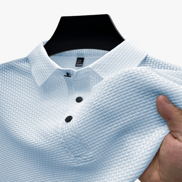 4-Season Waffle Knit Polo Shirt for Men – Soft Silk Blend