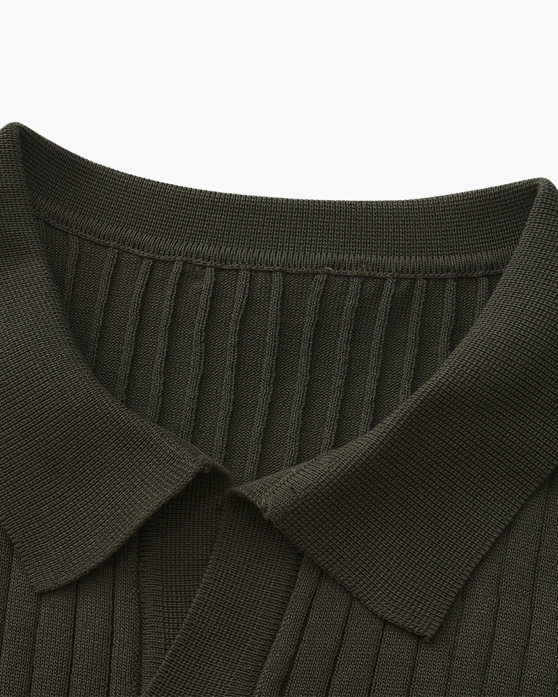 Ribbed Knit Polo – Fine Merino