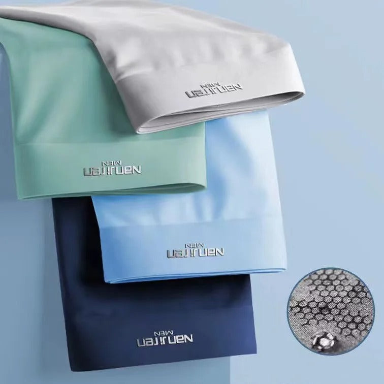 4 Pack Ice Silk Men's Boxer Underwear Breathable & Comfortable