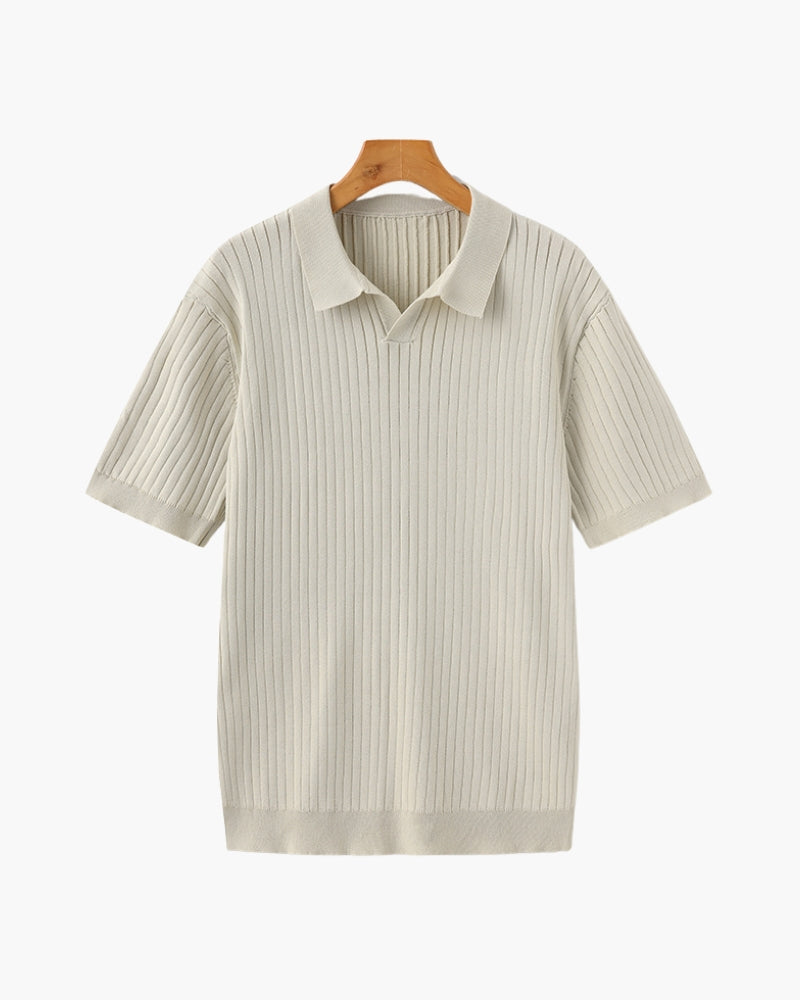 Ribbed Knit Polo – Fine Merino