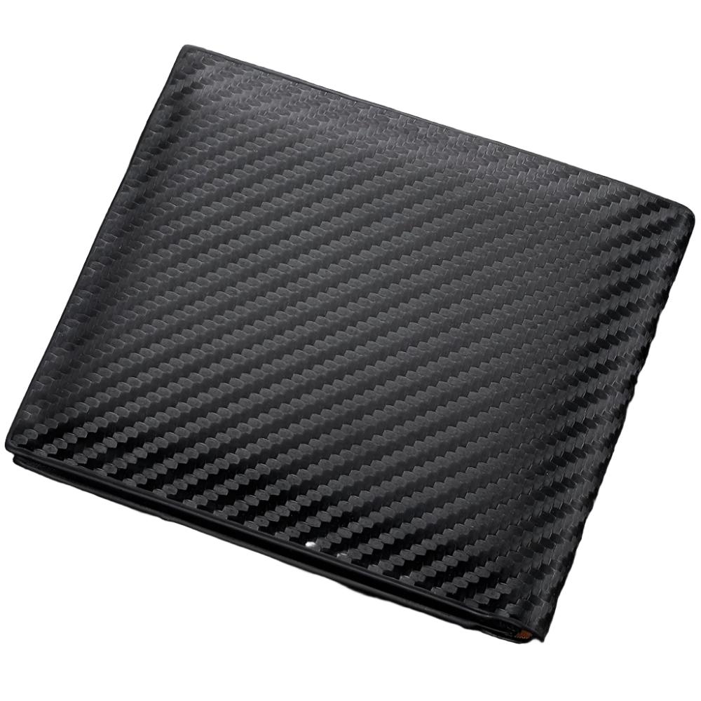 Men's Compact Carbon Fiber Wallet with Integrated Zipper and Card Holder