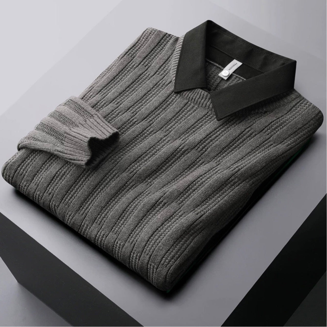 Lenny | Men's Ribbed Polo Collar Sweater