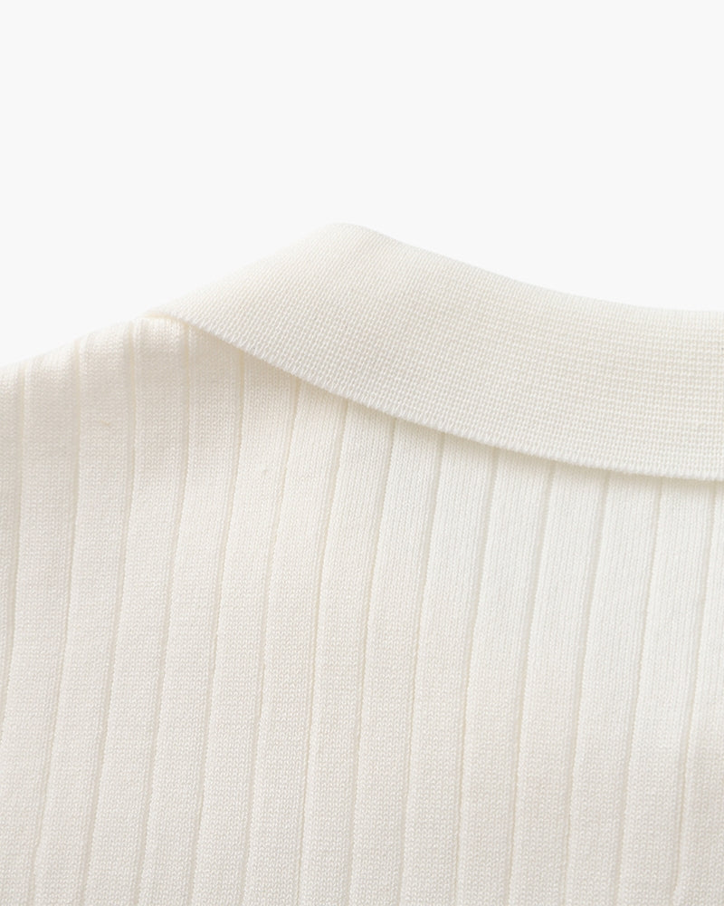 Ribbed Knit Polo – Fine Merino