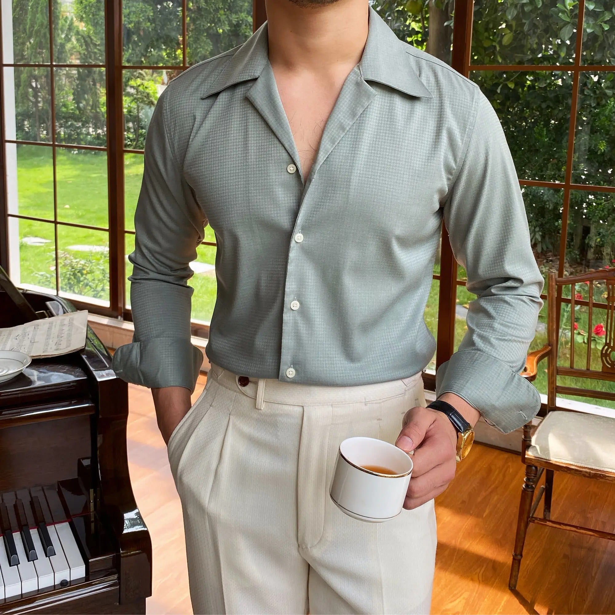 Luxury wedding shirt men