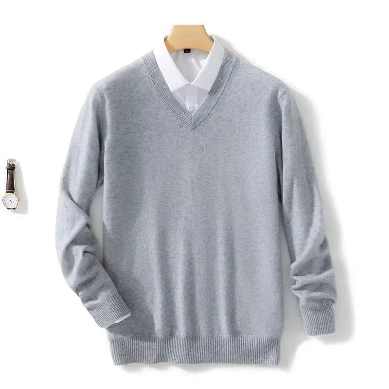 Men’s Cashmere V-Neck Sweater – Fayymont Co