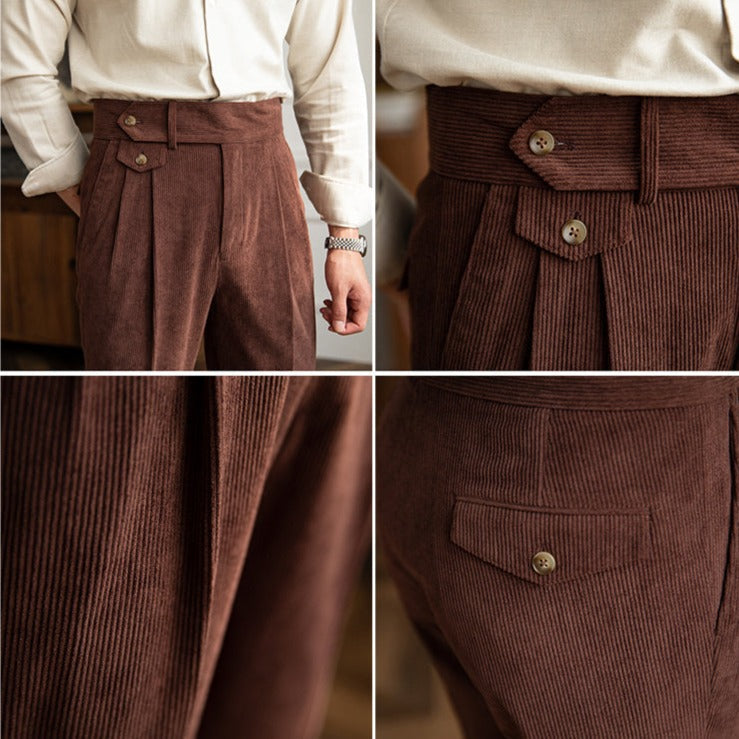 Corduroy Pleated Trousers