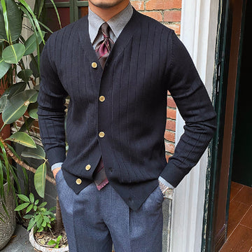 Exeter Pleated Knit Cardigan