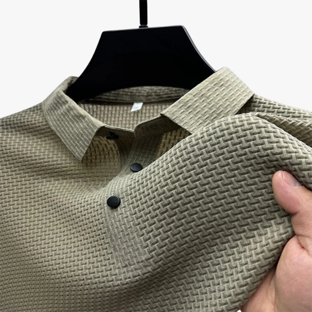 Four-Season Waffle Knit Polo