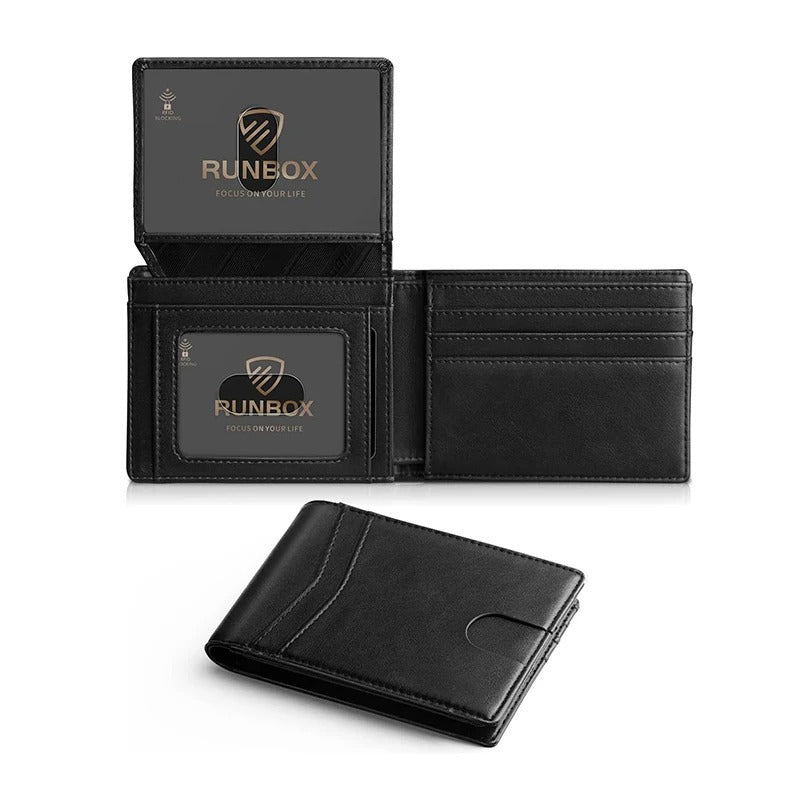 Men's Ultra Slim RFID Leather Wallet Carbon Fiber