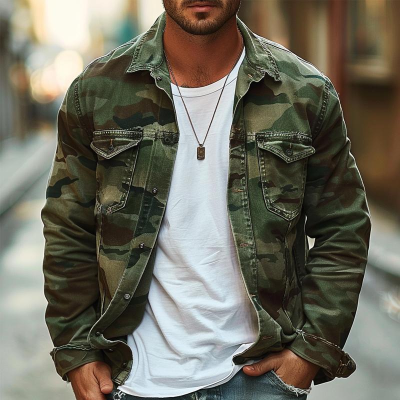 Men's Retro Camo Canvas Jacket