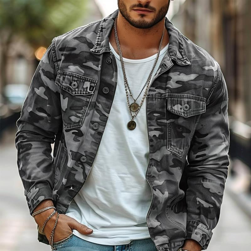 Men's Retro Camo Canvas Jacket