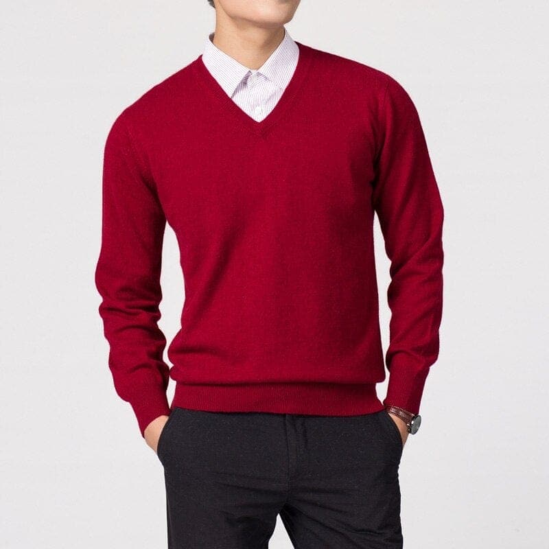 Men’s Cashmere V-Neck Sweater – Fayymont Co