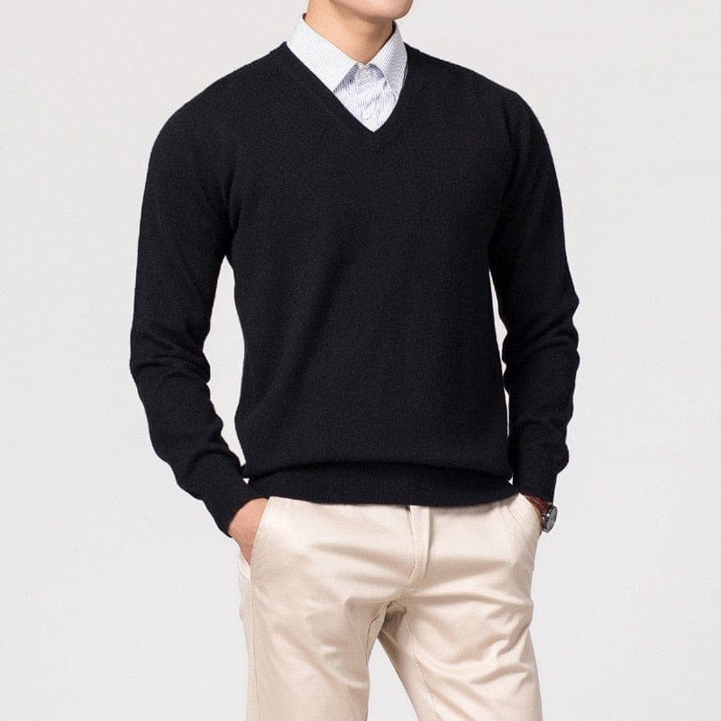Men’s Cashmere V-Neck Sweater – Fayymont Co