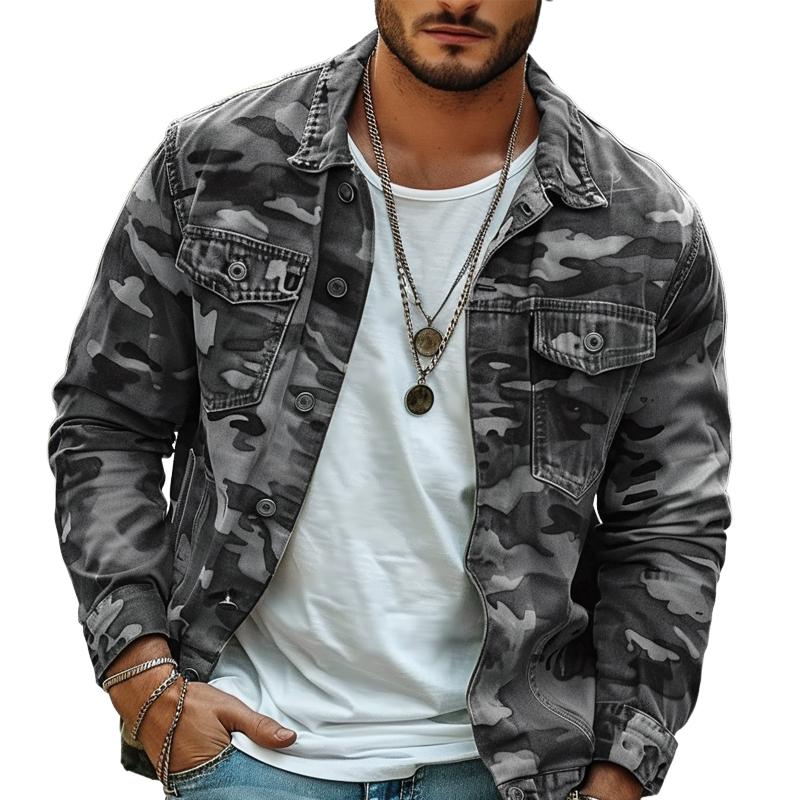 Men's Retro Camo Canvas Jacket