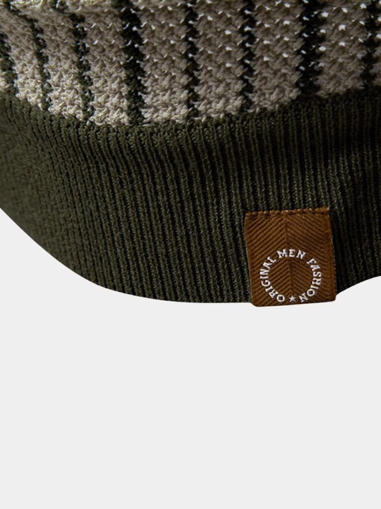 Striped Knit Polo Shirt - Fayymont Co