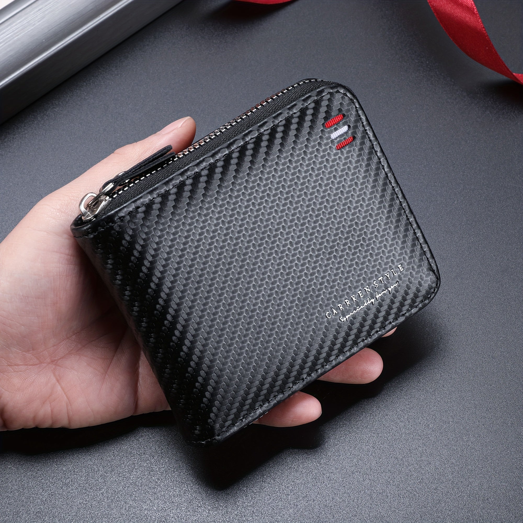 Carbon Fiber PU Leather Wallet – Sleek. Secure. Everyday-Ready