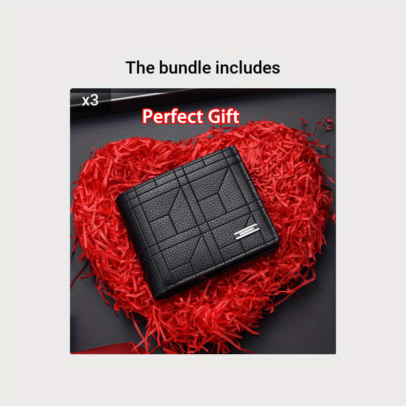 Men's PU Leather Wallet with Large Capacity & Multi-Card Slots Perfect Gift for Him