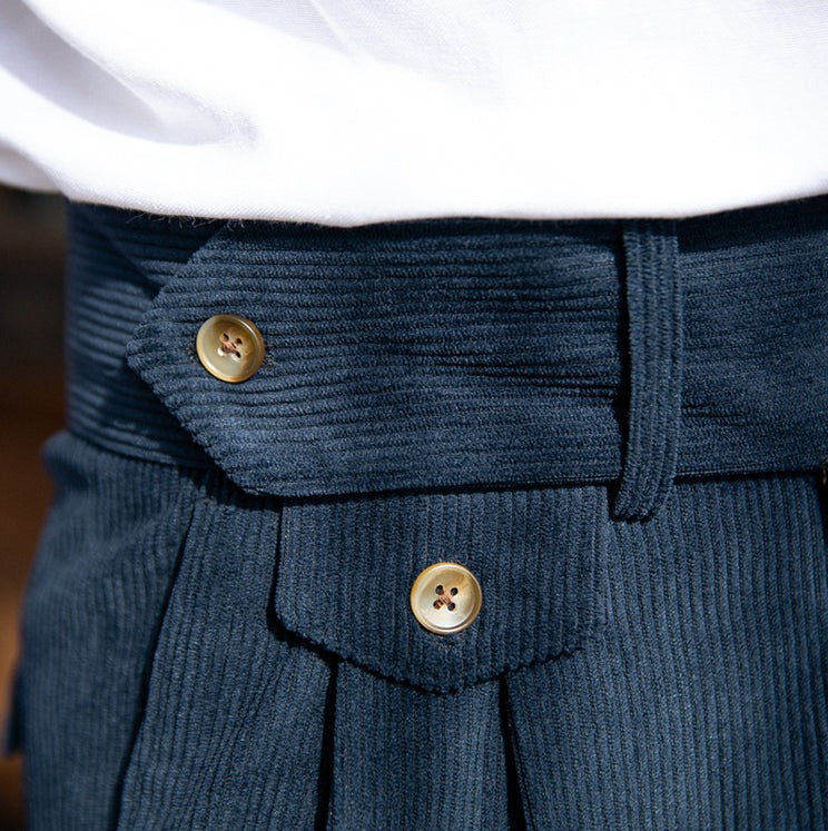 Corduroy Pleated Trousers