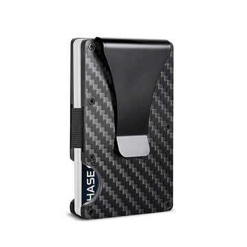 Carbon Fiber RFID Credit Card Holder for Men & Women - Slim Minimalist Wallet, Red Magic Mini Smart Wallet