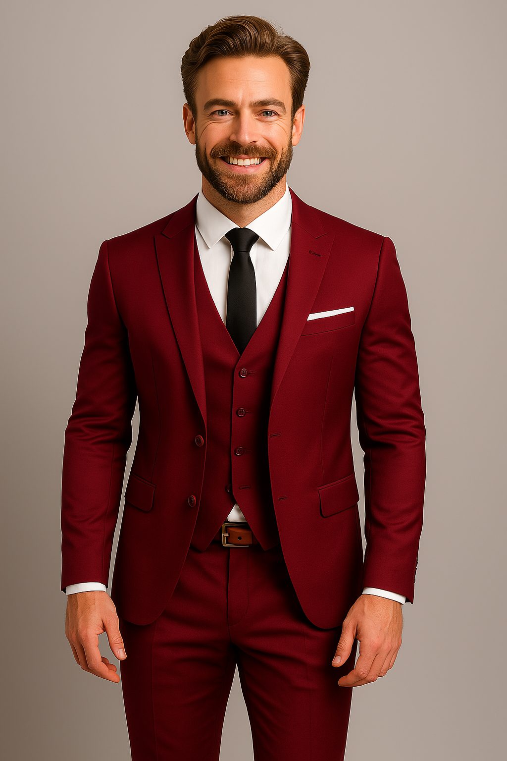Men’s 3-Piece Slim Fit Suit – Tailored Blazer, Waistcoat and Trousers for Formal Occasions