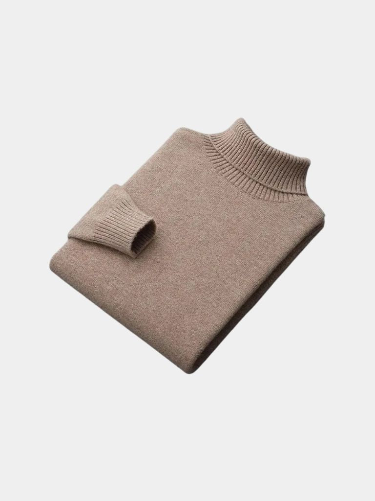 100% Merino Wool Turtleneck Sweater - Fayymont Co