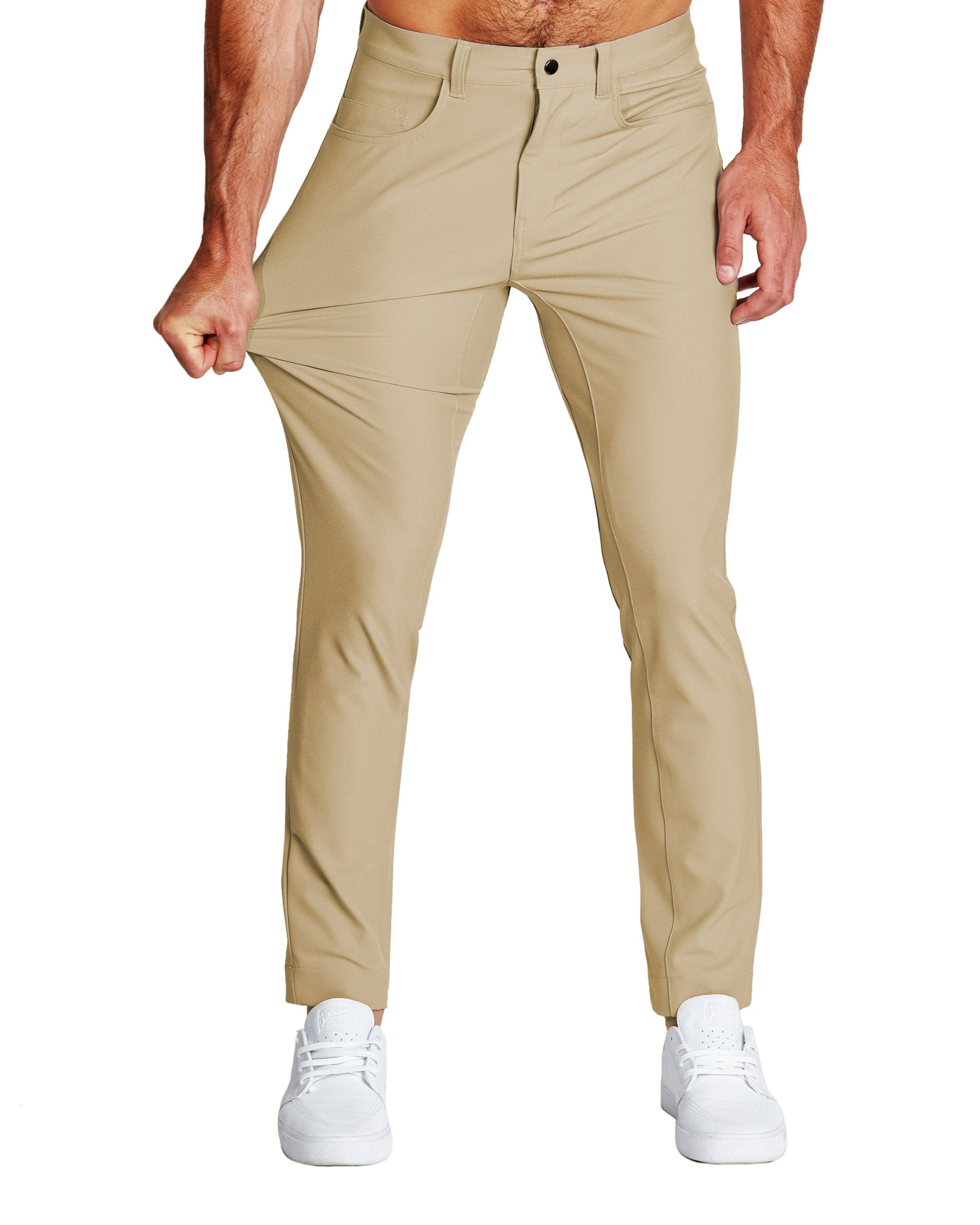 Athletic Fit Stretch Tech Chino - Mid Khaki