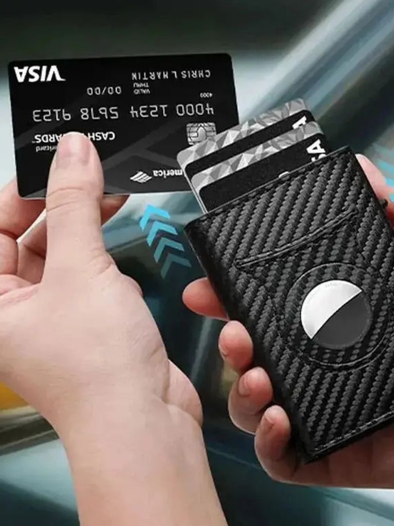 Carbon Fiber Wallet with Air Tag Holder RFID Blocking - Fayymont Co