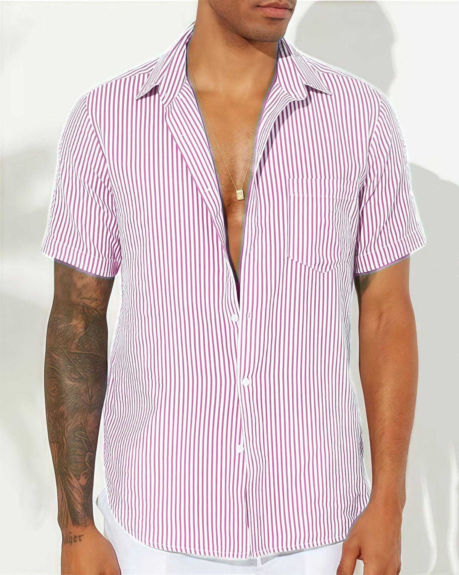 Pinstripe Summer Shirt — Short Sleeve