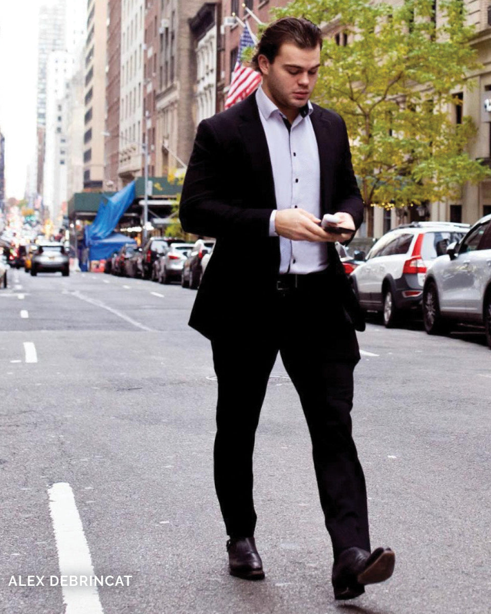 Athletic Fit Stretch Suit Pants - Black