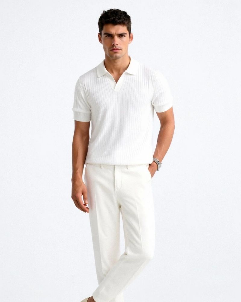 Pisa Ribbed Cotton Polo