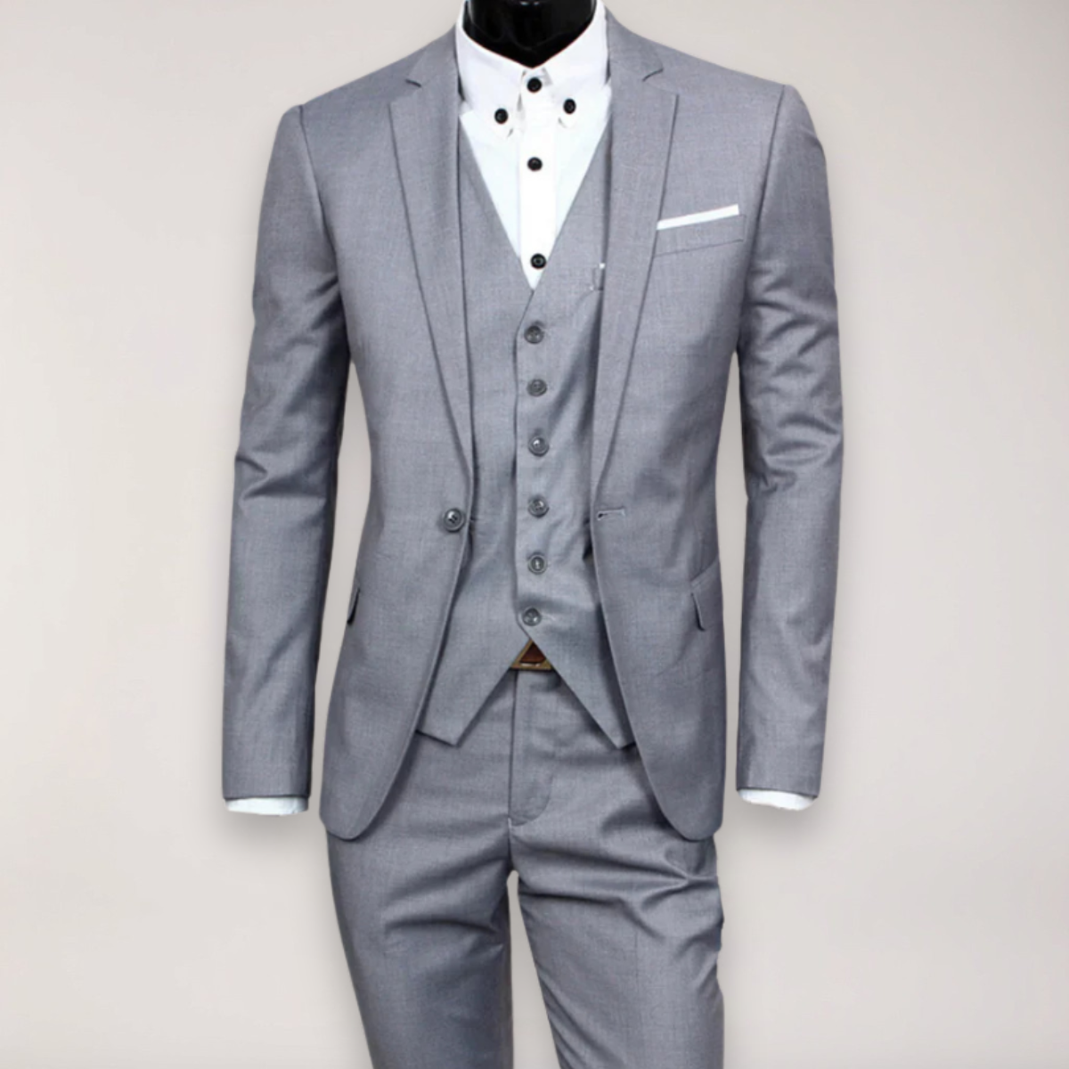 Men’s 3-Piece Slim Fit Suit – Tailored Blazer, Waistcoat and Trousers for Formal Occasions