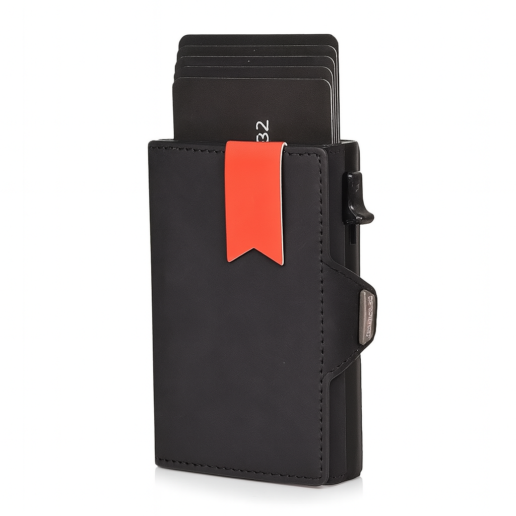 Pop-Up RFID Wallet in Genuine Leather – Sleek Protection, Effortless Access