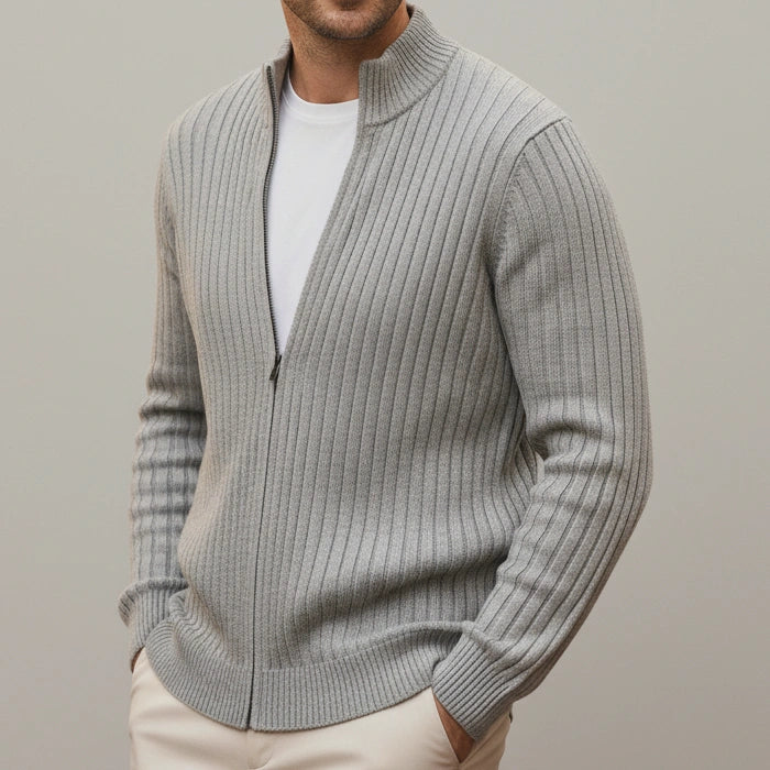 Thorne Knit Jacket (Ribbed Zip Cardigan)