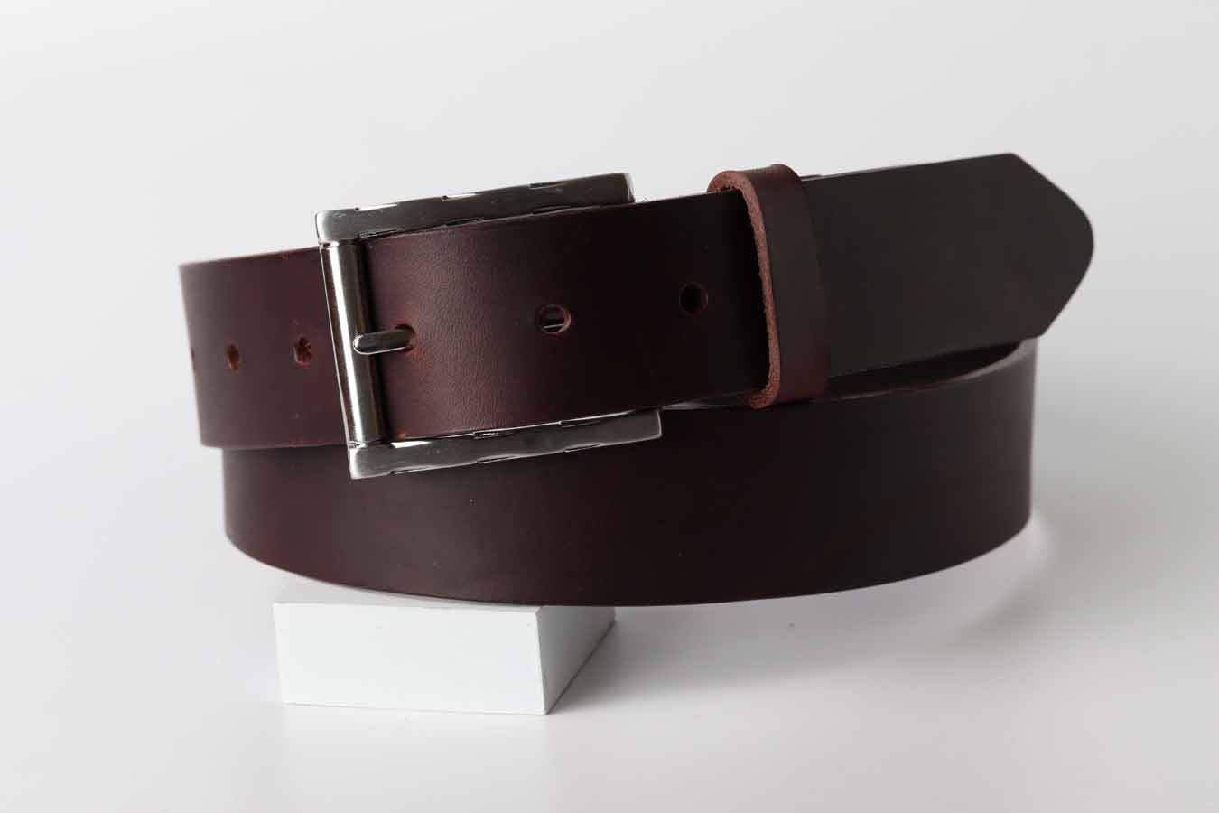 Men's Leather Belt / Tuscan - Chocolate