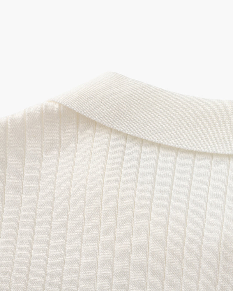 Ribbed Knit Polo – Fine Merino