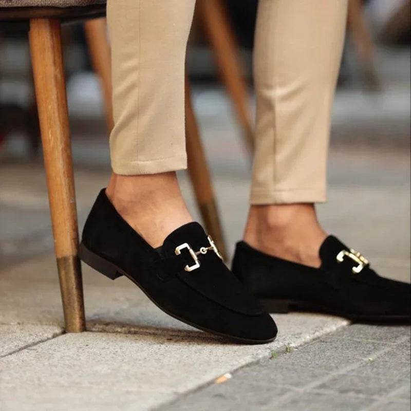Men's Loafers Suede with Horsebit Detail