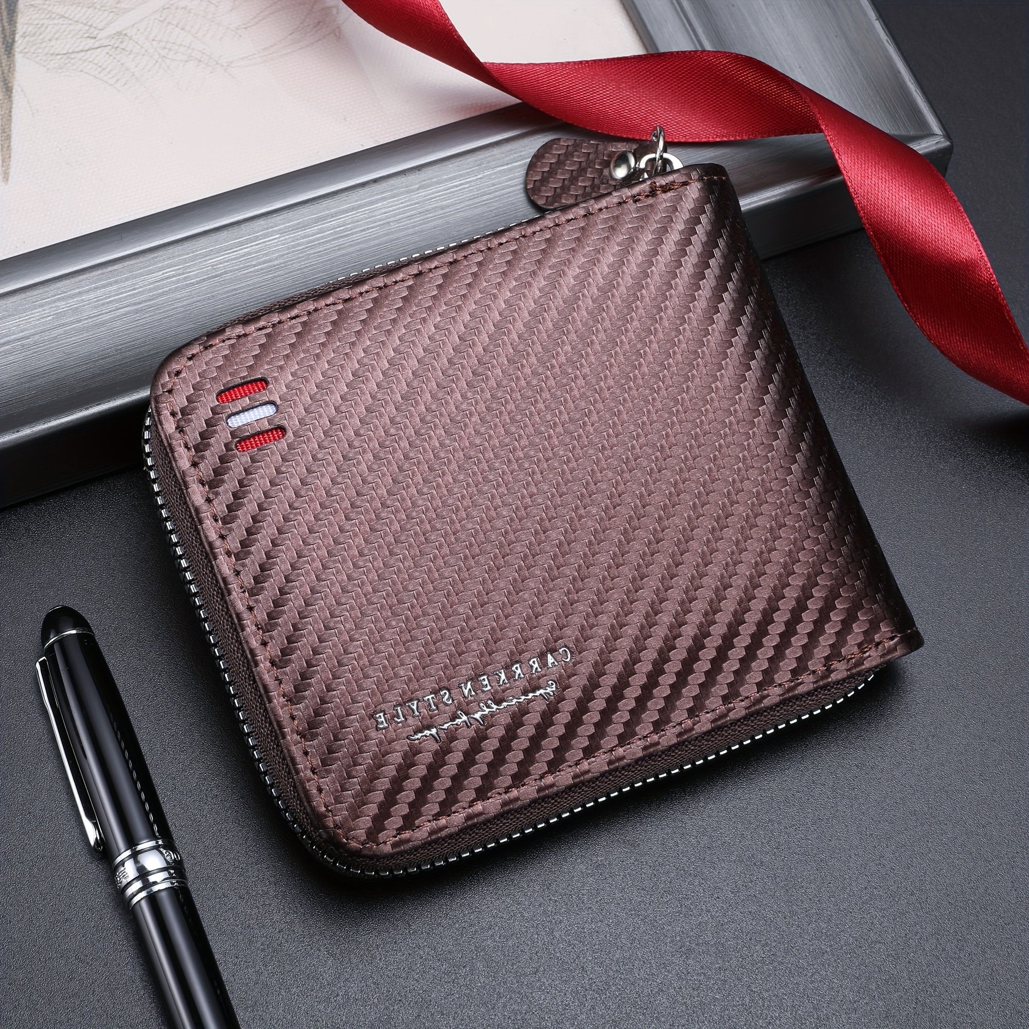 Carbon Fiber PU Leather Wallet – Sleek. Secure. Everyday-Ready