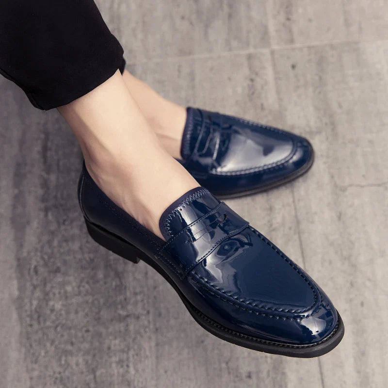 Oxford Navy Penny Loafers
