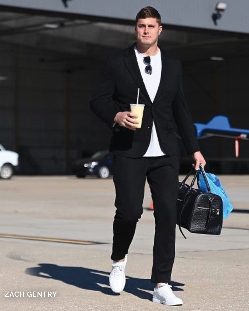 Athletic Fit Stretch Suit Pants - Black