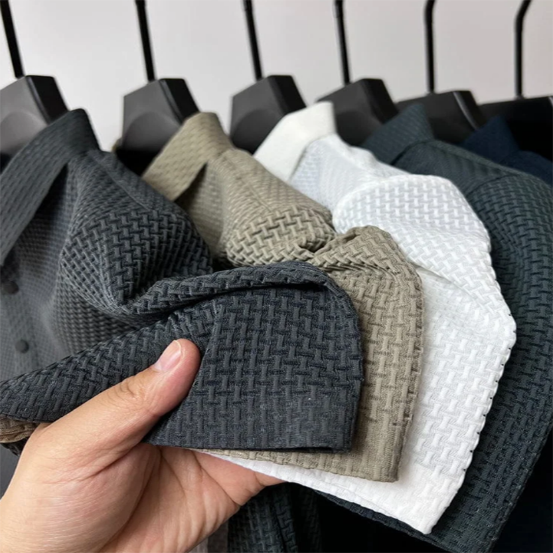 Four-Season Waffle Knit Polo