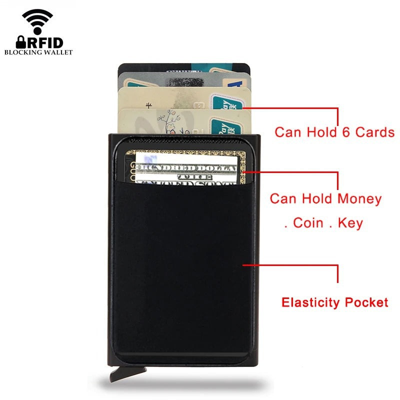 RFID Pop-Up Slim Wallet – Metal Edition