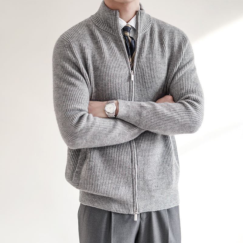 Russell | Men's Full Zip Ribbed Knit Sweater